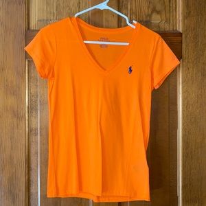 Orange Ralph Lauren polo v neck tee
